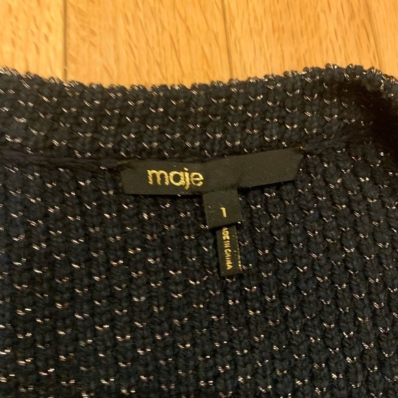 Maje Black and Silver Jacket Size 1/Small - Picture 5 of 8